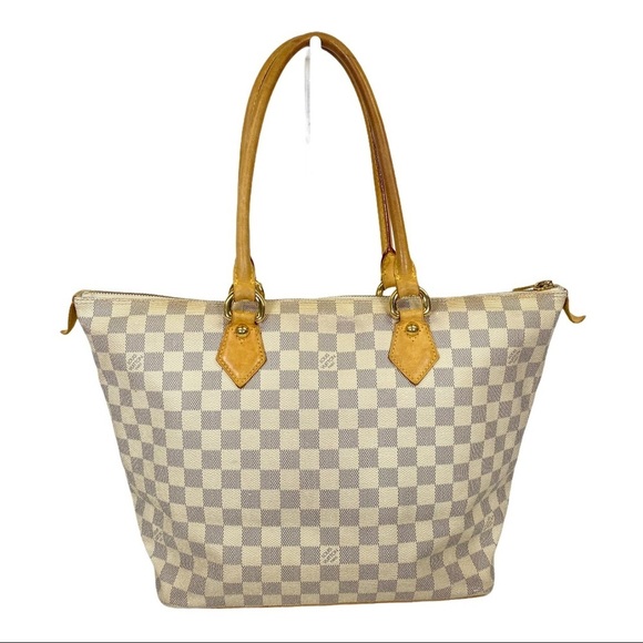 Louis Vuitton Tote bag white damier leather handbag used good condition vintage - Picture 3 of 14